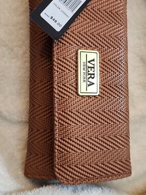 Vera New York Peach Textured Continental Wallet
